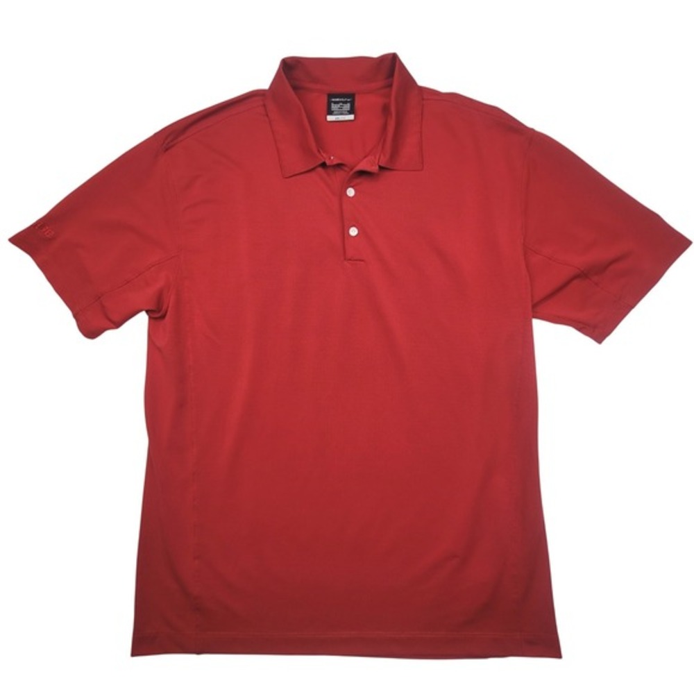 Nike Golf Mens Dri-FIT‎ Red Textured Short Sleeve Polo Shirt XL 354055-648